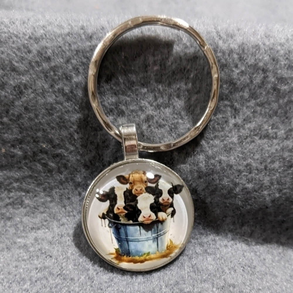 Cow‎ keychain charm bracelet necklace